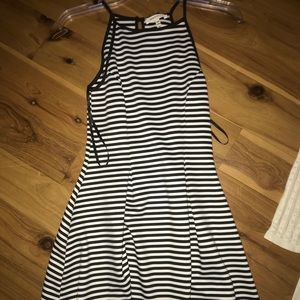 Black and white striped dress